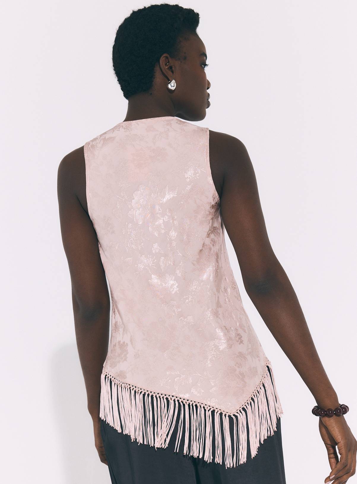 Jacquard Fringe Asymmetric Top 20 - Image 4